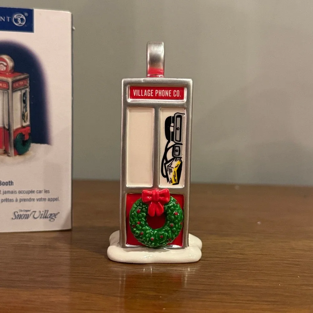 Department 56 Village Phone Booth Snow Village Accessory in Box Dept 56